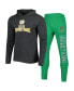 ფოტო #1 პროდუქტის Men's Heathered Green, Heathered Charcoal Notre Dame Fighting Irish Meter Long Sleeve Hoodie T-shirt and Jogger Pants Set