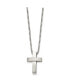 Chisel brushed and Polished Cross Pendant on a Box Chain Necklace