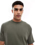 ASOS DESIGN capsule collection relaxed fit textured rib t-shirt in dark green