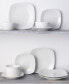 Colorscapes Swirl Square Set 12 Piece Dinnerware Set, Service For 4