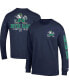 Men's Navy Notre Dame Fighting Irish Team Stack 3-Hit Long Sleeve T-shirt Синий, L - фото #1