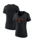 ფოტო #1 პროდუქტის Women's Black San Francisco Giants Team Lockup V-Neck T-shirt