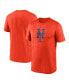 Фото #1 товара Men's Orange New York Mets Big and Tall Logo Legend Performance T-shirt