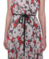 Фото #6 товара Women's Floral Crinkle-Chiffon Midi Dress