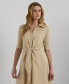 ფოტო #3 პროდუქტის Petite Tie-Front Shirtdress