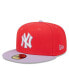 Фото #1 товара Men's Red, Lavender New York Yankees Spring Color Two-Tone 59FIFTY Fitted Hat