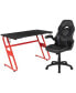 Gaming Desk And Racing Chair Set With Cup Holder And Headphone Hook