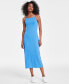 Фото #1 товара Women's Knit Ribbed Midi Dress, Created for Macy's