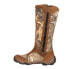 Rocky Retraction SideZip Snake Camo Round Toe Pull On Mens Brown Casual Boots R