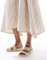 Фото #1 товара New Look strappy flat sandal in raffia off white