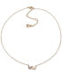 Фото #1 товара DKNY gold-Tone Crystal Pavé Double Butterfly Pendant Necklace, 16" + 3" extender