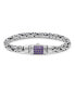 ფოტო #1 პროდუქტის Amethyst & Borobudur Oval 7mm Chain Bracelet in Sterling Silver