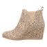 Фото #3 товара TOMS Kelsey Leopard Wedge Booties Womens Brown Casual Boots 10016841-101
