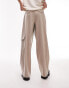 Topshop – Elegante Flanellhose in Beige meliert im Utility-Stil