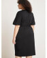 Plus Size Cross Front Flutter Sleeve Dress