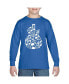 ფოტო #1 პროდუქტის Child Music Notes Guitar - Boy's Word Art Long Sleeve T-Shirt