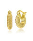 ფოტო #1 პროდუქტის Exquisite Mini Huggee 14K Gold-Plated Bead Hoop Earrings