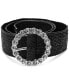 Фото #4 товара Women's Embellished Stretch Straw Belt, Created for Macy's