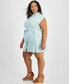 ფოტო #3 პროდუქტის Trendy Plus Size Belted Dolman-Sleeve Shirtdress, Created for Macy's