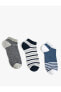 Çizgili Çorap Patik 3'lü Çok Renkli