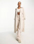 Фото #1 товара Weekday Julie linen mix trench coat in beige