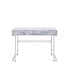 Tigress Writing Desk, Printed Faux Marble & Chrome Finish Белый, 1 Count - фото #6