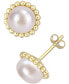 ფოტო #1 პროდუქტის Cultured Freshwater Pearl (8mm) Stud Earrings in 10k Gold