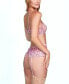 ფოტო #3 პროდუქტის Women’s 3 PC Lingerie Set Patterned in Lace Trimmed Garter Skirt and Bra with Pink Lace down Ribbon