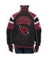ფოტო #2 პროდუქტის Men's Black Arizona Cardinals Faux Suede Raglan Full-Zip Varsity Jacket