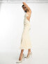 Фото #5 товара ASOS DESIGN elasticated strappy midi dress with open back in ivory