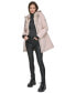 Womens Hooded Bibbed Zip-Front Puffer Coat