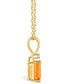 Фото #6 товара Macy's citrine (1 ct. t.w.) and Diamond Accent Pendant Necklace in 14K Yellow Gold or 14K White Gold