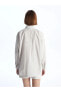 LCW Vision Çizgili Uzun Kollu Oversize Kadın Gömlek