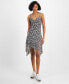 ფოტო #1 პროდუქტის Juniors' Printed Asymmetrical Hem Mini Dress