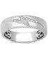 ფოტო #3 პროდუქტის Men's Diamond Lightning Bolt Band (1/10 ct. t.w.) in 10k White Gold