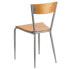 Фото #2 товара Invincible Series Silver Metal Restaurant Chair - Natural Wood Back & Seat