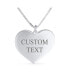 ფოტო #3 პროდუქტის Stripe Pink Enamel Heart Inspirational Message Words I love You Mom Heart Necklace Pendant For Women Mother .925 Sterling Silver