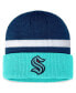 ფოტო #1 პროდუქტის Men's Deep Sea Blue, Light Blue Seattle Kraken Fundamental Cuffed Knit Hat