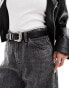 ASOS DESIGN waist and hip jeans western belt in black