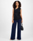 ფოტო #1 პროდუქტის Women's Asymmetrical-Neck Side-Shirred Blouse, Created for Macy's