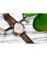 ფოტო #2 პროდუქტის Men's Monaco Brown Leather , Silver-Tone Dial , 44mm Round Watch