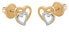 Romantic bicolor gold earrings Hearts 14/162.572/17