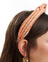 Фото #3 товара Accessorize raffia stripe headband in orange