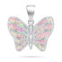 Delicate silver pendant Butterfly with pink opal PT136WP