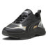 Фото #2 товара Puma Cassia Metallic Shine Platform Womens Black Sneakers Casual Shoes 39526702