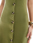 Фото #4 товара ASOS DESIGN collared midaxi waistcoat dress with button front in khaki