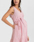 Women's Maternity Cotton Button-Down Sleeveless Midi Dress