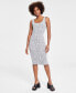 Фото #1 товара Women's Printed Scoop-Neck Sleeveless Jersey Dress, Created for Macy's