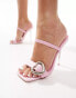 Фото #4 товара Public Desire Wide Fit Rosalita heart buckle sling back heeled sandals in pink