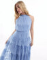 Anaya halterneck tulle maxi dress in blue BLAU, 34 - фото #2